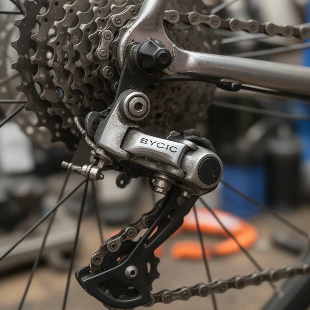 自転車チェーンとギアの交換作業
